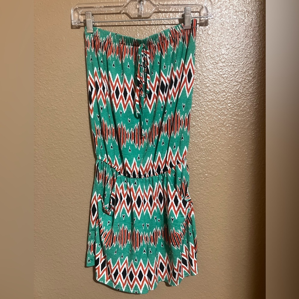 Vibrant Geometric Patterned Romper